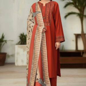 AYAT- 3PC EMBROIDERED WITH  DIGITAL DUPPATA