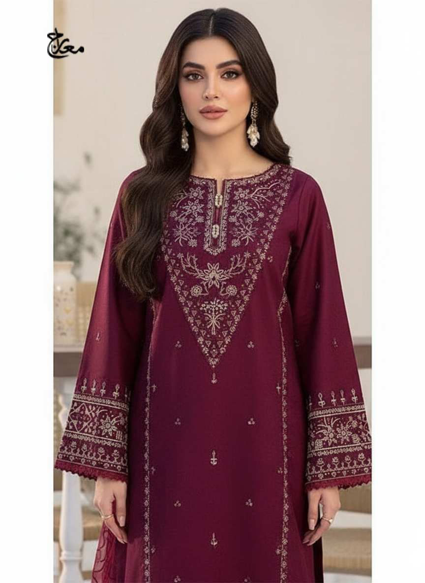 ZAREEN 3PC - EMBROIDERED DRESS - Image 3